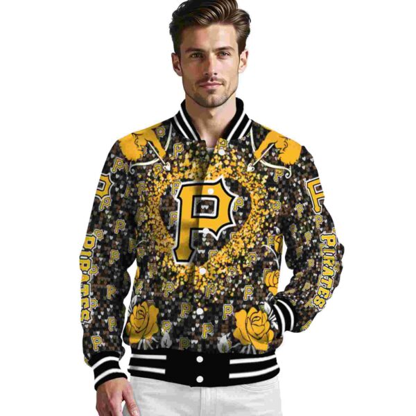 customized pittsburgh pirates heart explosion black jacket high quality