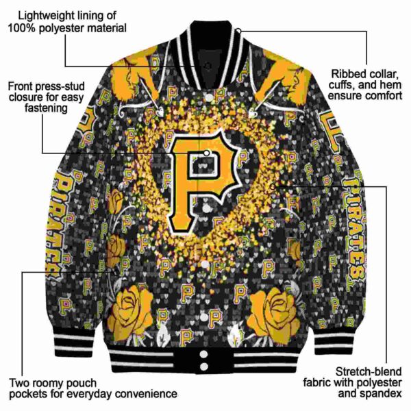 customized pittsburgh pirates heart explosion black jacket new arrival