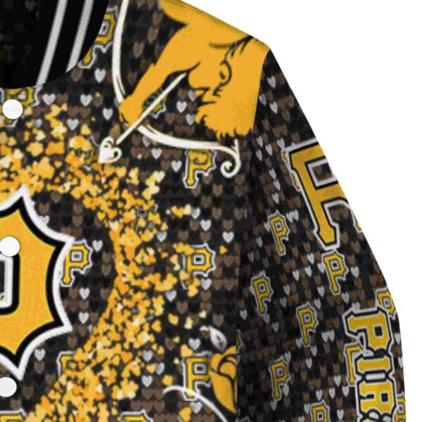 customized pittsburgh pirates heart explosion black jacket premium grade