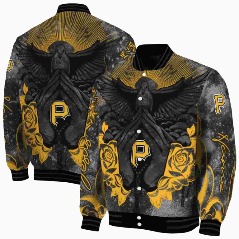 customized pittsburgh pirates praying hands black jacket fashion forward