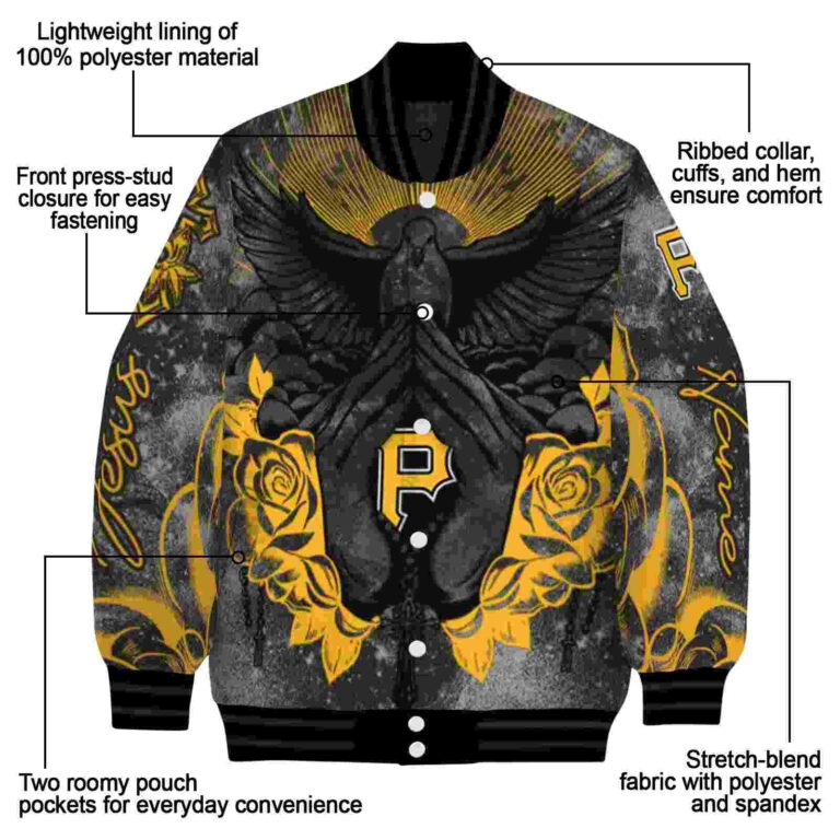 customized pittsburgh pirates praying hands black jacket new arrival