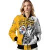 customized pittsburgh steelers jesus tears gold white jacket latest model
