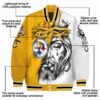 customized pittsburgh steelers jesus tears gold white jacket new arrival