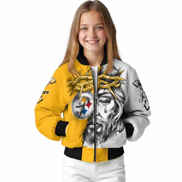 customized pittsburgh steelers jesus tears gold white jacket top rated