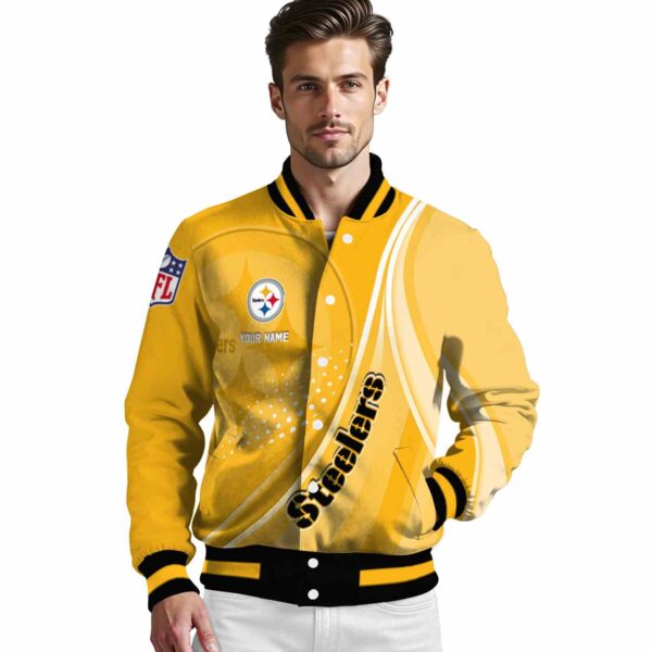 customized pittsburgh steelers wave patterns gold jacket high quality