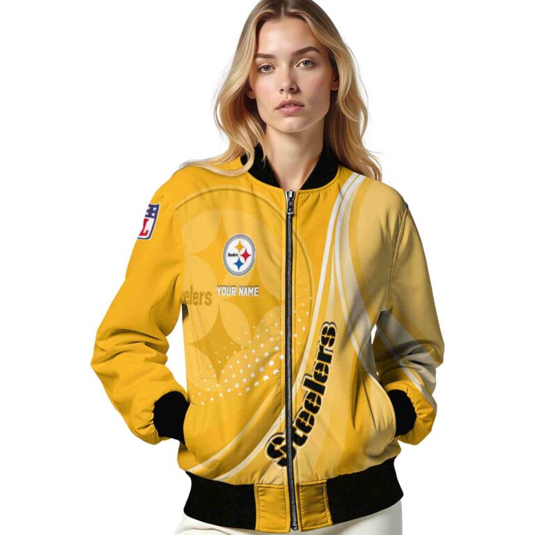 customized pittsburgh steelers wave patterns gold jacket latest model