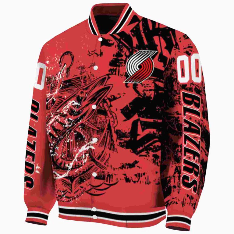 customized portland trail blazers fishing art red jacket best selling