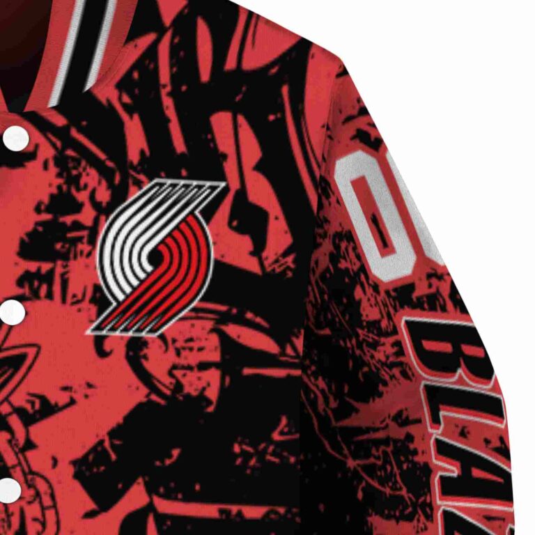customized portland trail blazers fishing art red jacket premium grade