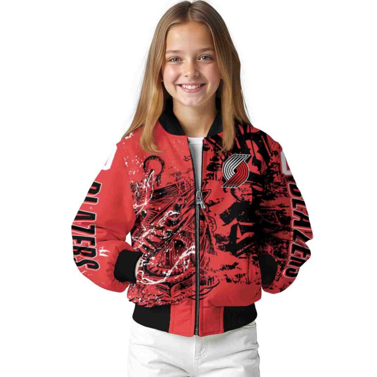 customized portland trail blazers fishing art red jacket top rated