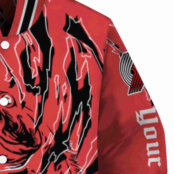 customized portland trail blazers fishing passion red white jacket premium grade