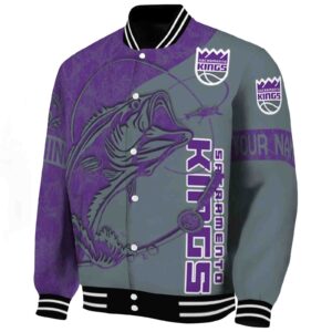 customized sacramento kings fishing rod grey jacket best selling