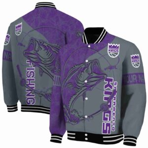 customized sacramento kings fishing rod grey jacket fashion forward