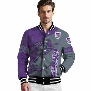 customized sacramento kings fishing rod grey jacket high quality