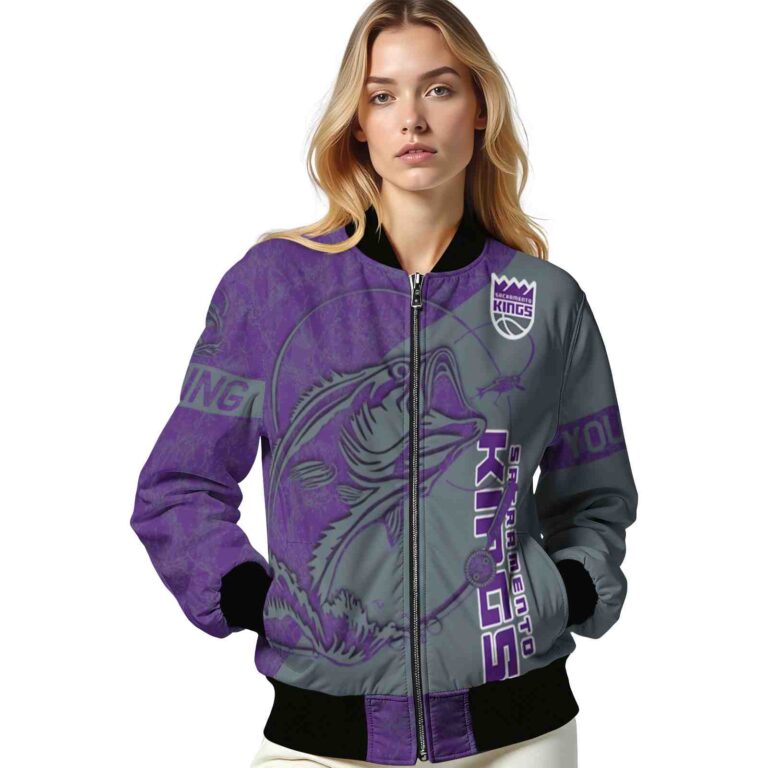 customized sacramento kings fishing rod grey jacket latest model