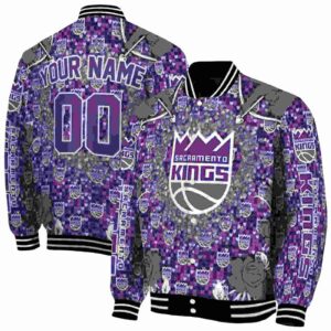 customized sacramento kings heart explosion purple jacket fashion forward