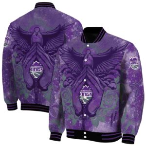 customized sacramento kings praying hands purple jacket fashion forward