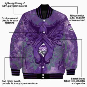 customized sacramento kings praying hands purple jacket new arrival