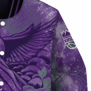 customized sacramento kings praying hands purple jacket premium grade