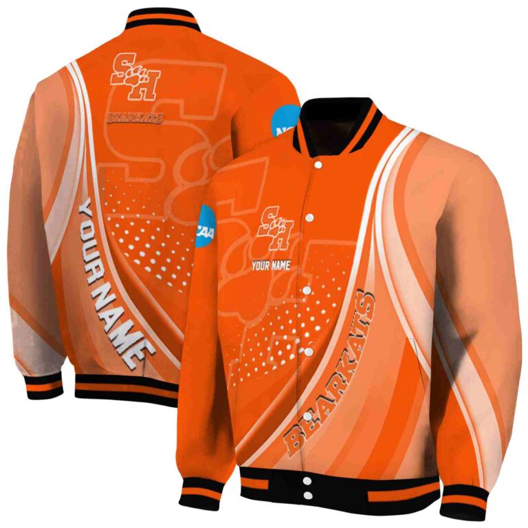 customized sam houston bearkats wave patterns orange jacket fashion forward