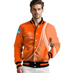 customized sam houston bearkats wave patterns orange jacket high quality