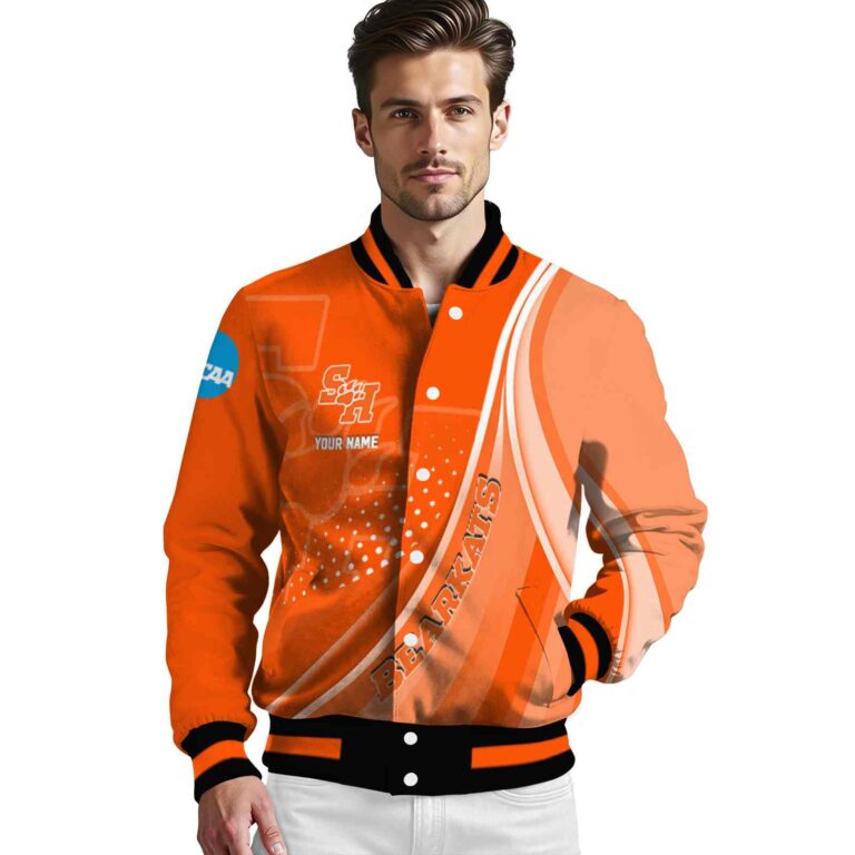 customized sam houston bearkats wave patterns orange jacket high quality
