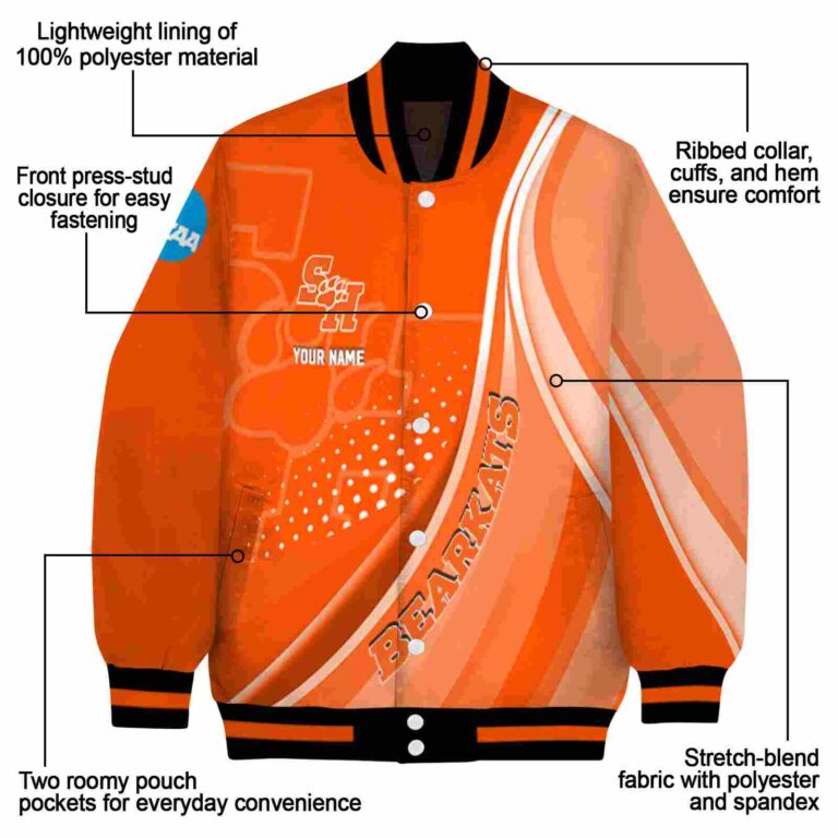 customized sam houston bearkats wave patterns orange jacket new arrival