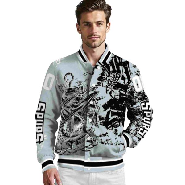 customized san antonio spurs fishing art silver jacket high quality