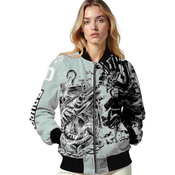 customized san antonio spurs fishing art silver jacket latest model