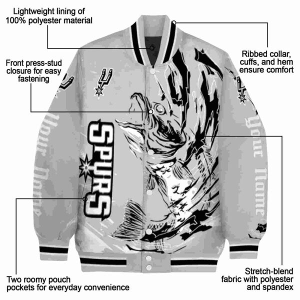 customized san antonio spurs fishing passion silver white jacket new arrival