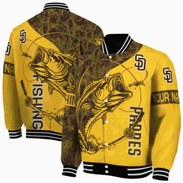 customized san diego padres fishing rod gold jacket fashion forward