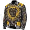 customized san diego padres heart explosion brown jacket best selling