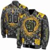 customized san diego padres heart explosion brown jacket fashion forward