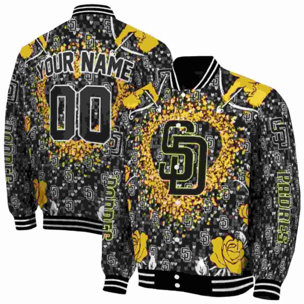 customized san diego padres heart explosion brown jacket fashion forward