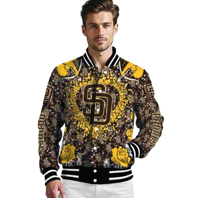 customized san diego padres heart explosion brown jacket high quality