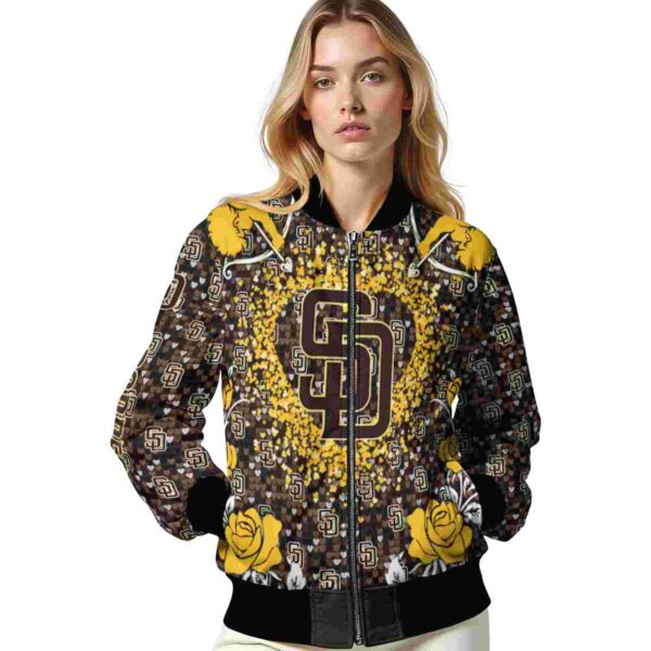 customized san diego padres heart explosion brown jacket latest model