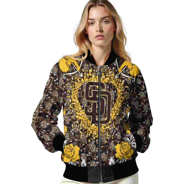 customized san diego padres heart explosion brown jacket latest model