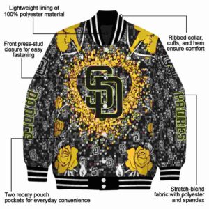 customized san diego padres heart explosion brown jacket new arrival