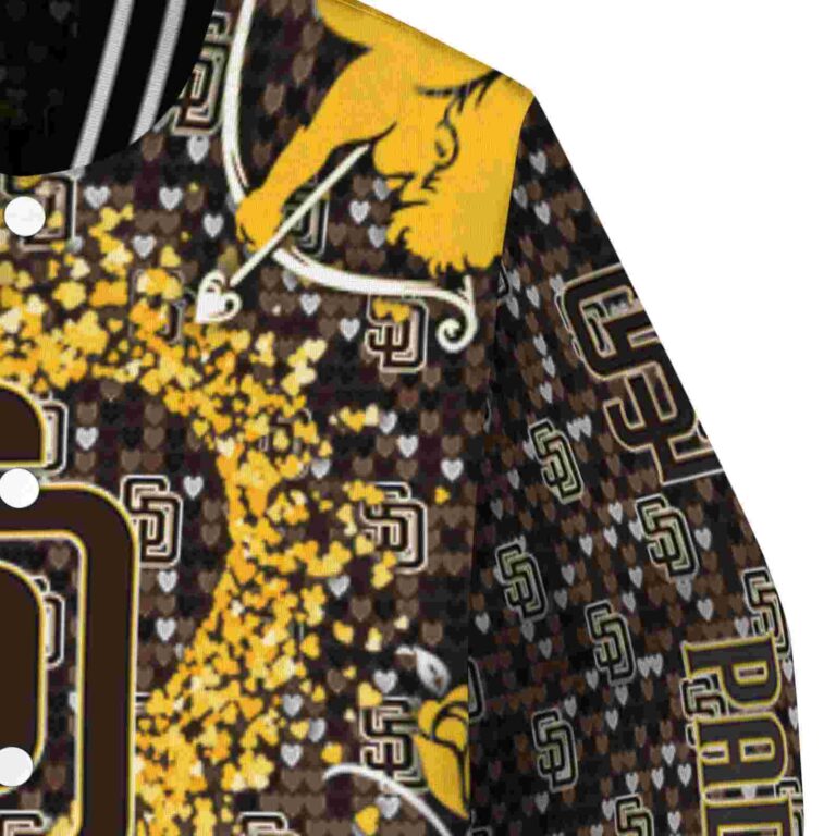customized san diego padres heart explosion brown jacket premium grade
