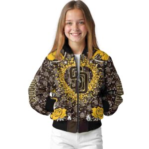customized san diego padres heart explosion brown jacket top rated