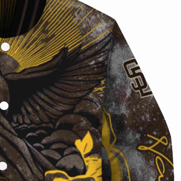 customized san diego padres praying hands brown jacket premium grade