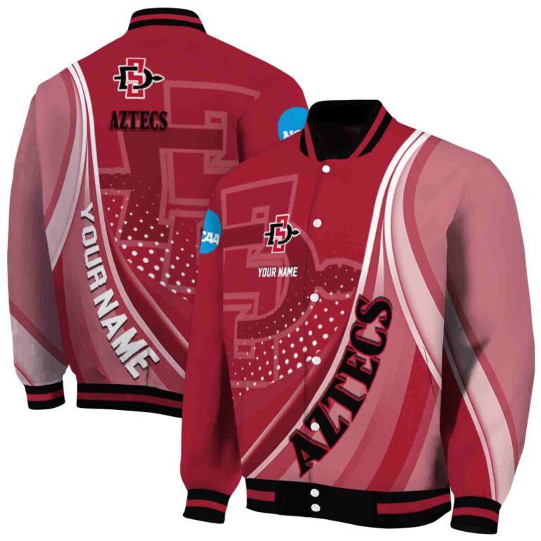 customized san diego state aztecs wave patterns red jacket fashion forward