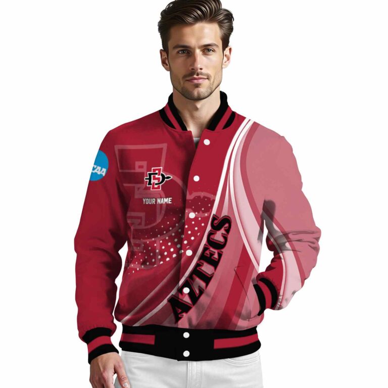 customized san diego state aztecs wave patterns red jacket high quality