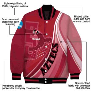 customized san diego state aztecs wave patterns red jacket new arrival