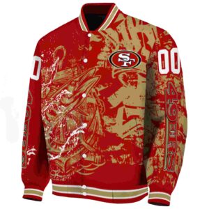 customized san francisco 49ers fishing art red jacket best selling