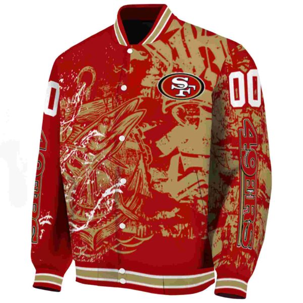 customized san francisco 49ers fishing art red jacket best selling