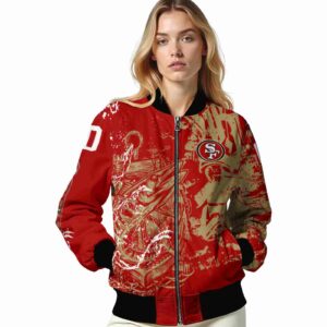 customized san francisco 49ers fishing art red jacket latest model