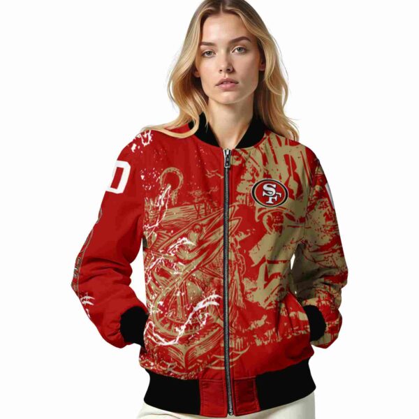 customized san francisco 49ers fishing art red jacket latest model