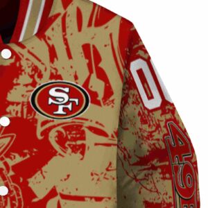 customized san francisco 49ers fishing art red jacket premium grade