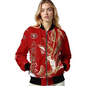 customized san francisco 49ers fishing passion red white jacket latest model