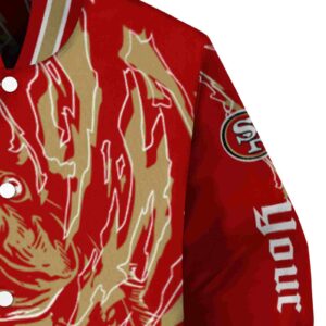 customized san francisco 49ers fishing passion red white jacket premium grade